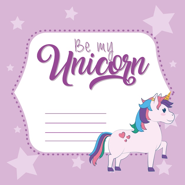 Vettore sii la mia carta unicorno