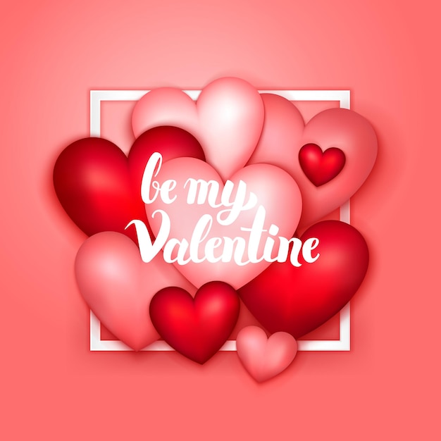 Be my valentine hearts. vector illustration of seasonal love concept.