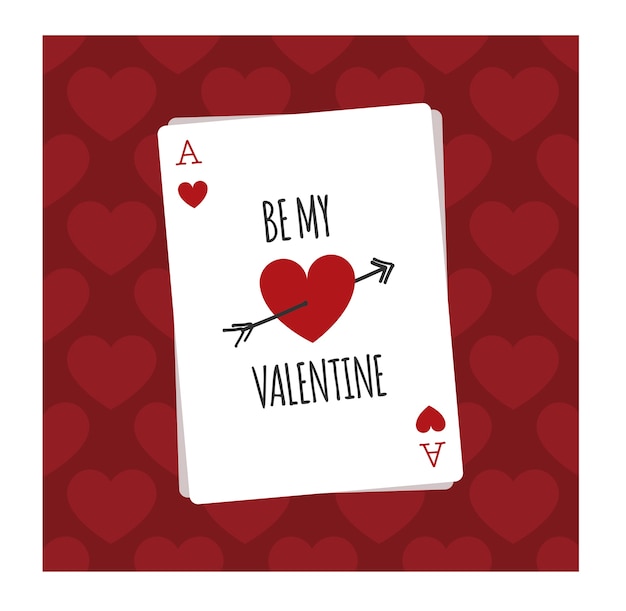 Be my Valentine playing card