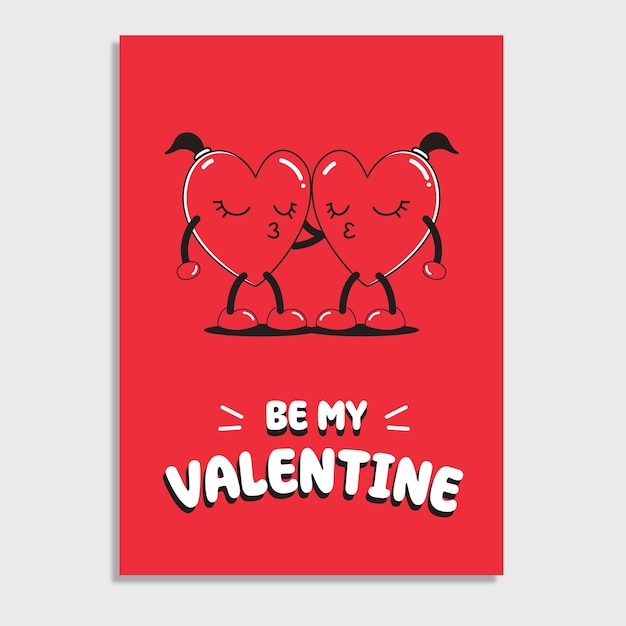 Be my valentine red hearts girls couple in love kissing