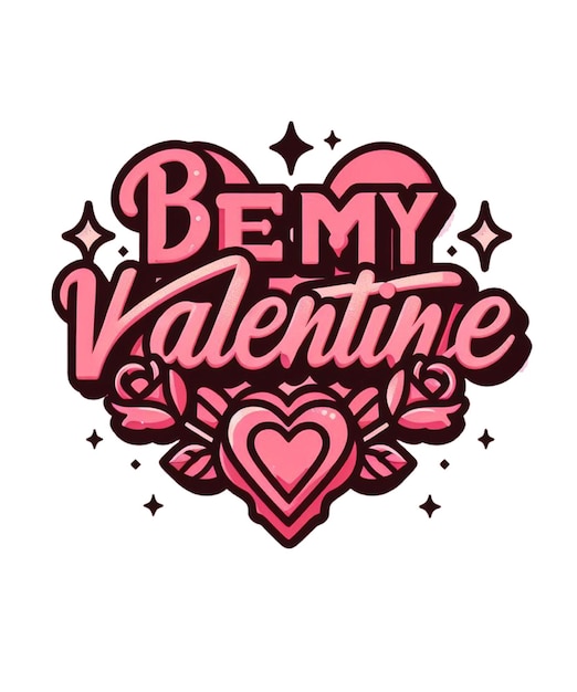 Be My Valentine Typography design