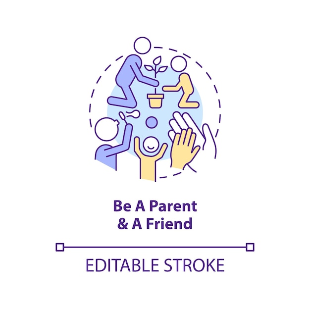 Be parent and friend concept icon