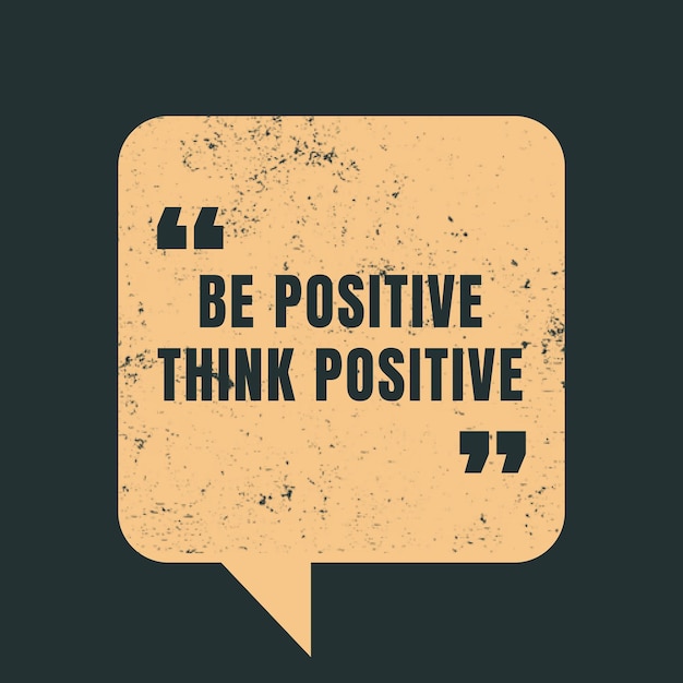 Vector be positive think positive lettering