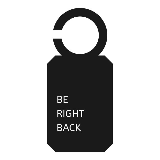 Be right back door tag icon Simple illustration of be right back door tag vector icon for web design isolated on white background