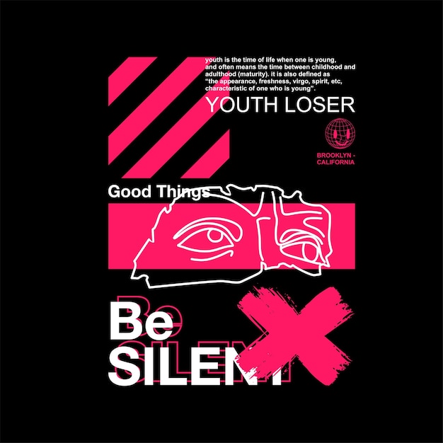 be silent youth loser simple vintage