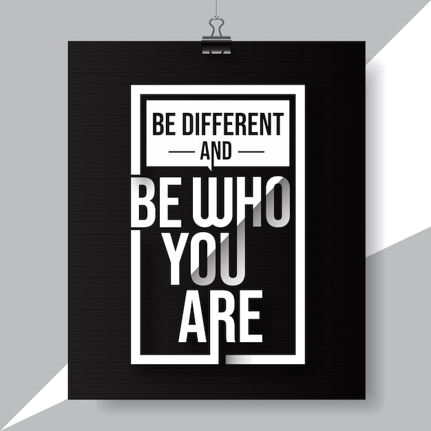 Vector be who you are poster and tshirt quotes template design