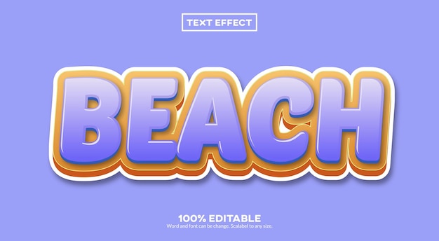 Vector beach 3d text effect