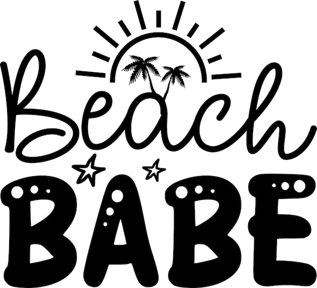 Vettore beach babe file di taglio svg creativo