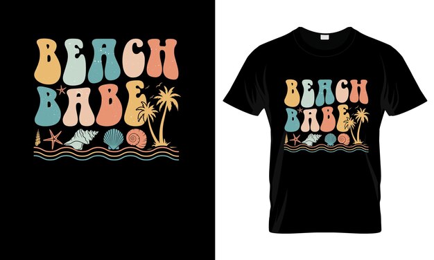 Beach Babe kleurrijke grafische T-shirt zomer T-shirt design