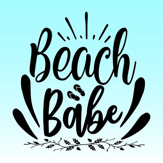 Beach Babe typography design for t shirt