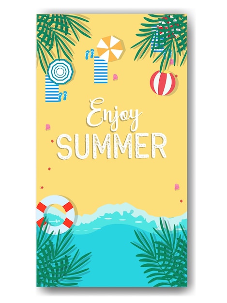 Beach background design with sunny day