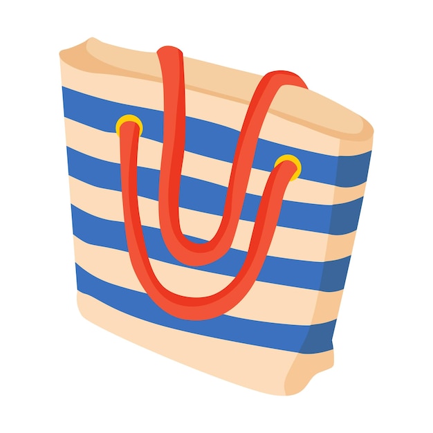 Beach bag with striped print