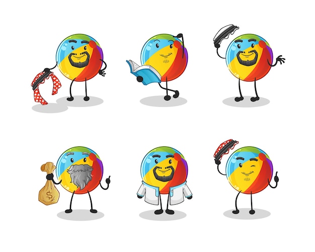 Beach ball arab character. cartoon mascot vector