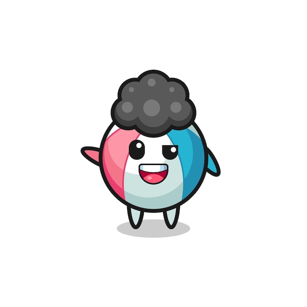 Beach ball character as the afro boy