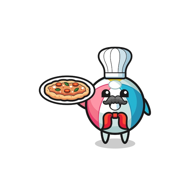 Beach ball character as Italian chef mascot