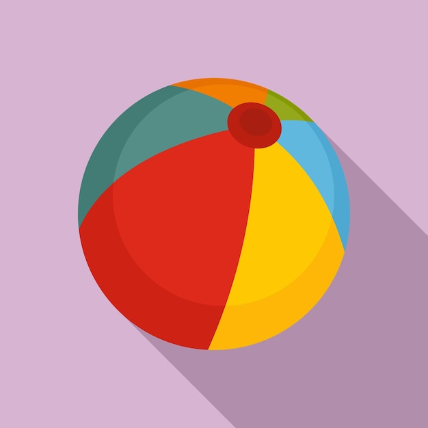 Значок пляжного мяча Плоская иллюстрация векторной иконки пляжного мяча для веб-дизайна
