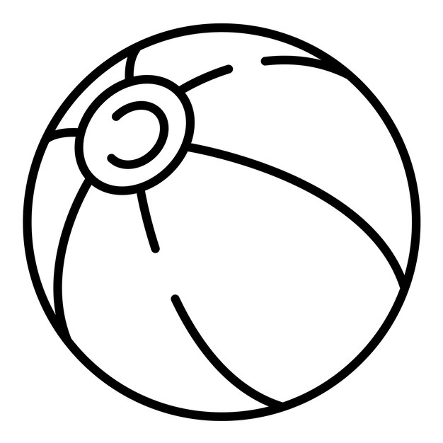 Векторное изображение значка мяча на пляже может быть использовано для береговой линии