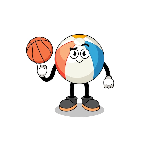 Beach ball illustration as a basketball player