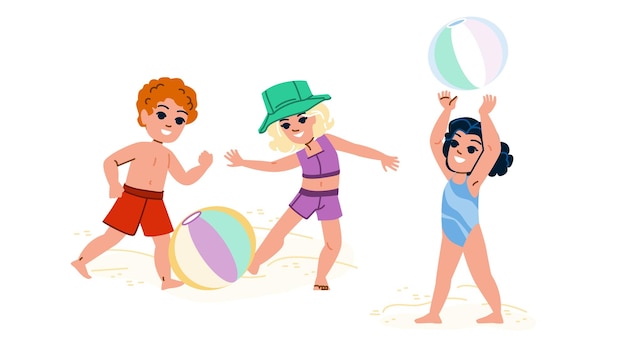 Vector beach ball kid vector