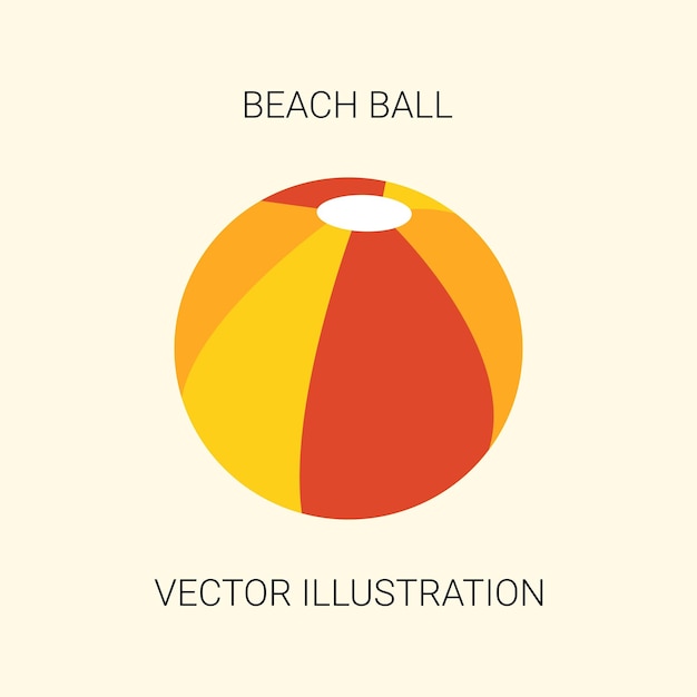 Вектор Векторная иллюстрация пляжного мяча элемент дизайна с летней темой