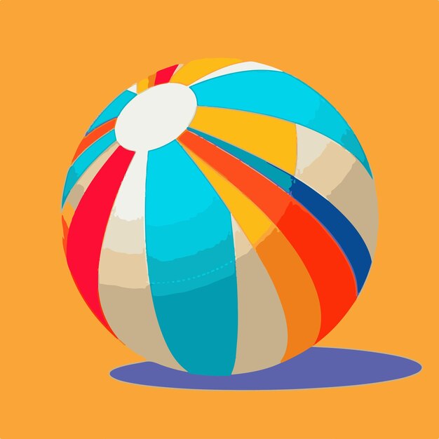 Vector a beach ball with a blue and red stripe on it.