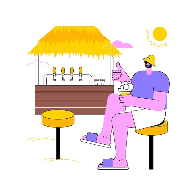 Beach bar isolated cartoon vector illustrations