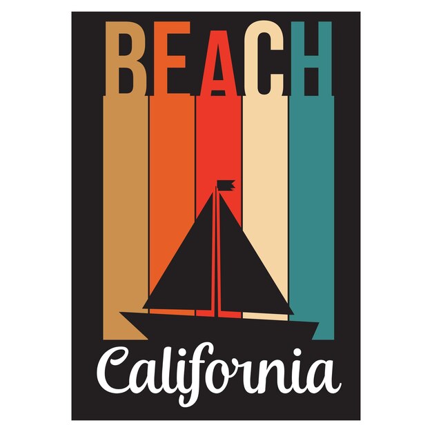 Vettore spiaggia california