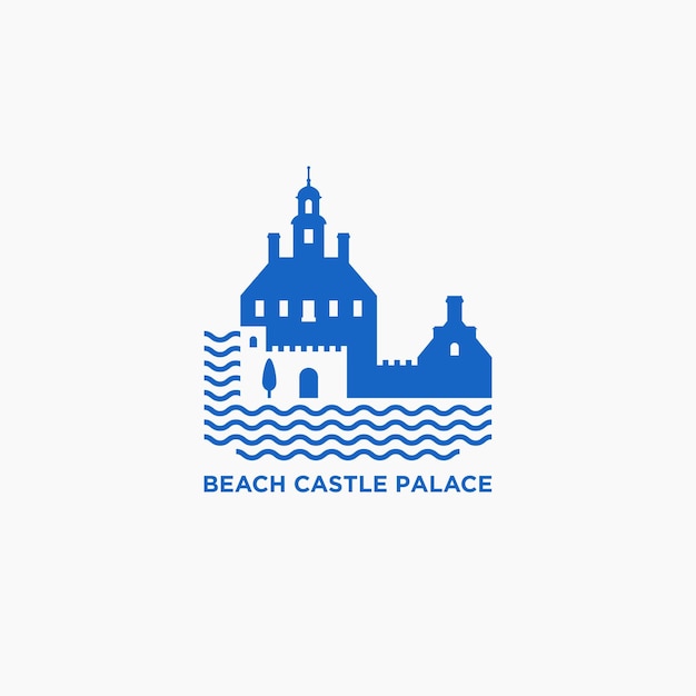 Premium Vector | Beach castle palace logo vector icon illustration ...