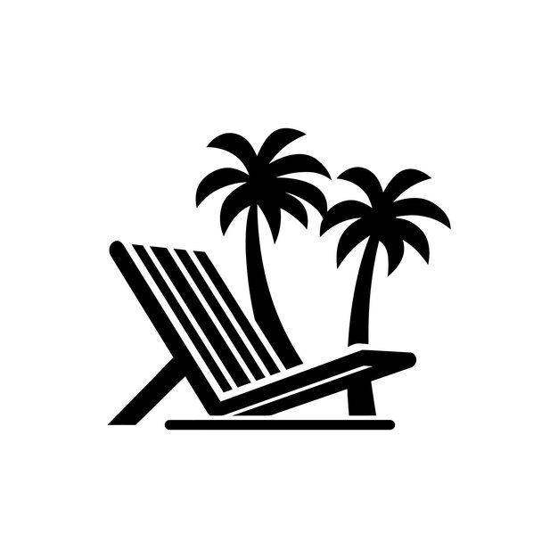 Vector beach chair icon simple vector illustration