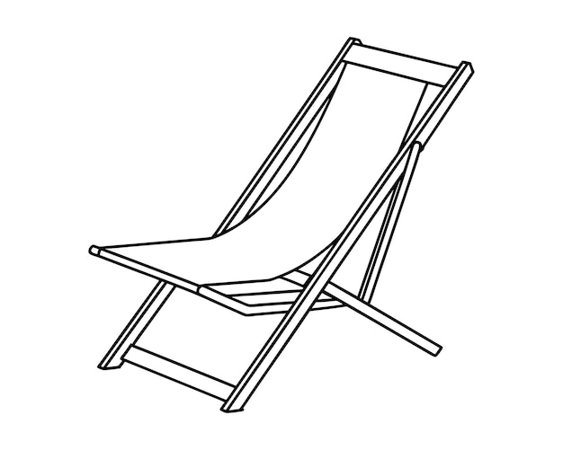 beach chair silhouette vector white background