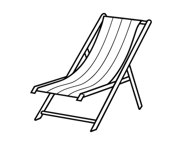 beach chair silhouette vector white background