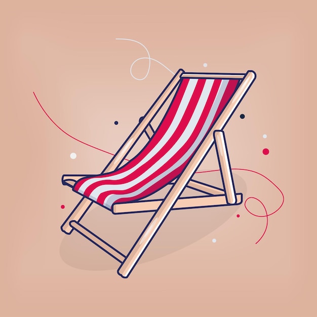 beach chair summer vibes Vector Flat Illustration