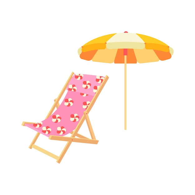 Beach chair sunbed and umbrella Beach set for summer trips Vacation accessories for sea vacations