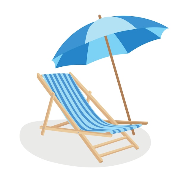 Vector beach chair vector illustration hello summer concept summer element beach vacation flat vector