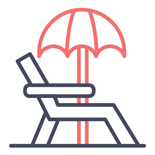 Vector beach chair vector illustration style