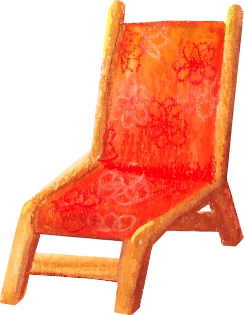 Vector beach chair watercolor png