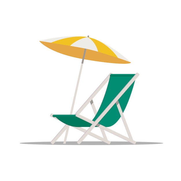 Beach chair with umbrella