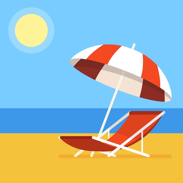 Beach chair with umbrella