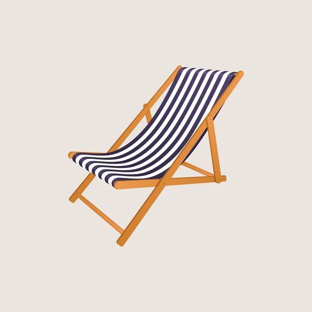 Beach chaise longue isolated on white background