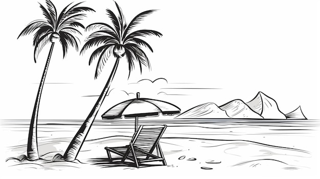 Vector beach clipart cartoon vector