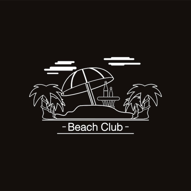 Vector beach club lounge logo illustration