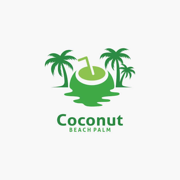 Premium Vector | Beach coconut drink logo design