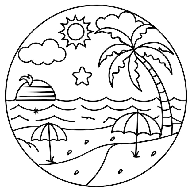 Beach coloring page