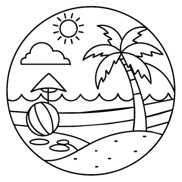 Beach coloring page