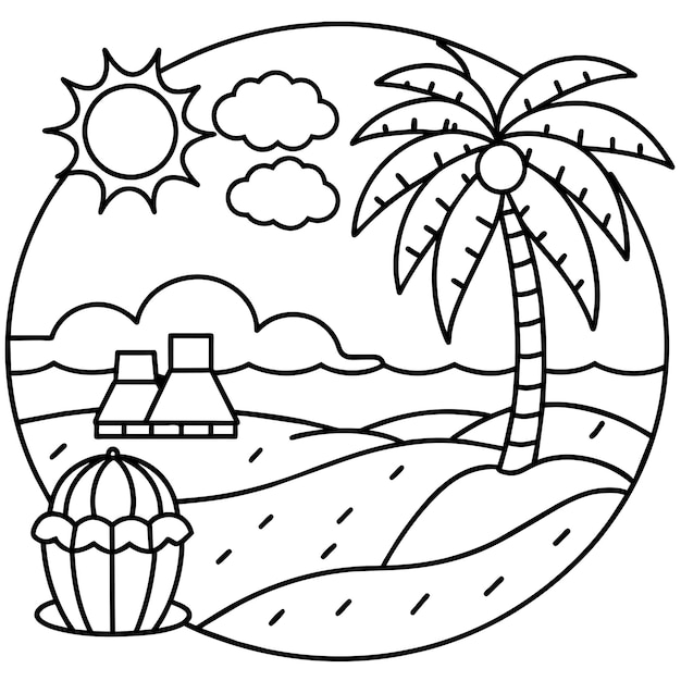 Beach coloring page