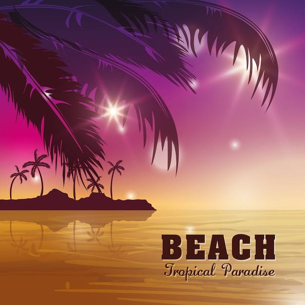 Vector beach concept with icon design