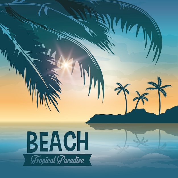 Vector beach concept with icon design