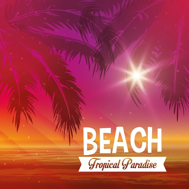 Beach concept with icon design