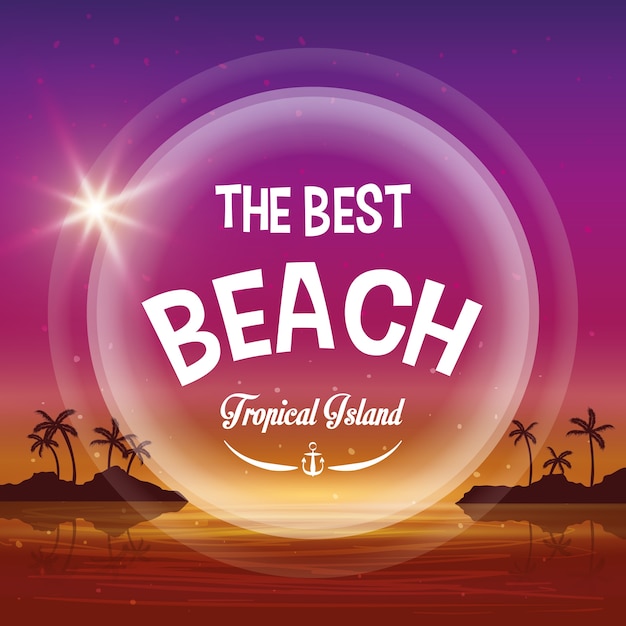 Vector beach concept with icon design