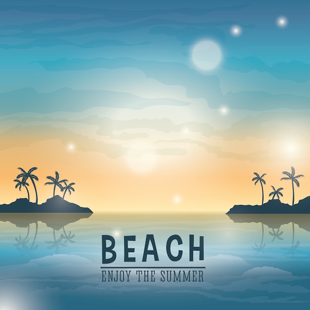 Beach concept with icon design